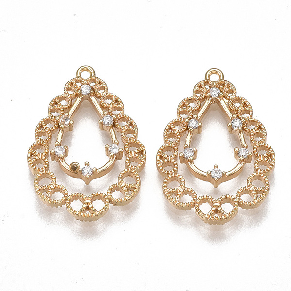 PandaHall Brass Filigree Pendants, Nickel Free, Real 18K Gold Plated, with Cubic Zirconia, teardrop, Clear, 23x16x2.5mm, Hole: 1.2mm...
PandaHall Brass Filigree Pendants, Nickel Free, Real 18K Gold Plated, with Cubic Zirconia, teardrop, Clear, 23x16x2.5mm, Hole: 1.2mm...