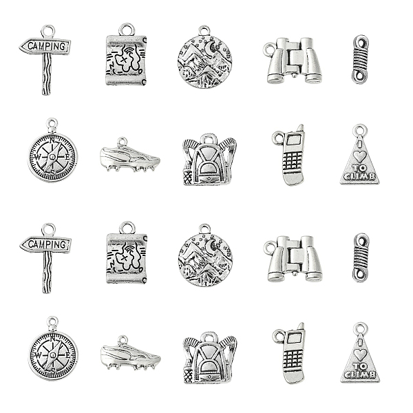 PandaHall 50Pcs 10 Styles Tibetan Style Zinc Alloy Bag Pendants, Lead Free & Cadmium Free, Antique Silver, 13~26x4~20x2~4mm, Hole: 1.5~3mm...
PandaHall 50Pcs 10 Styles Tibetan Style Zinc Alloy Bag Pendants, Lead Free & Cadmium Free, Antique Silver, 13~26x4~20x2~4mm, Hole: 1.5~3mm...