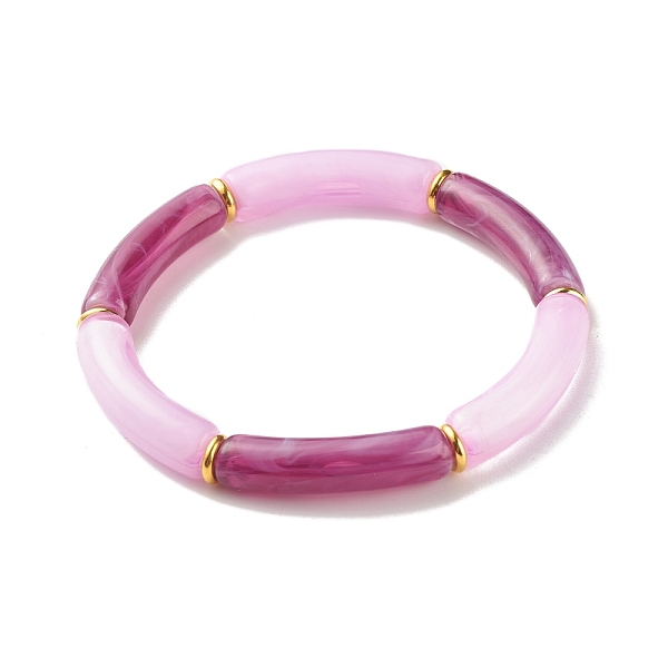 PandaHall Two Tone Acrylic Curved Tube Beaded Stretch Bracelet, Chunky Bracelet for Women, Purple, Inner Diameter: 2-1/8 inch(5.5cm) Acrylic...
PandaHall Two Tone Acrylic Curved Tube Beaded Stretch Bracelet, Chunky Bracelet for Women, Purple, Inner Diameter: 2-1/8 inch(5.5cm) Acrylic...