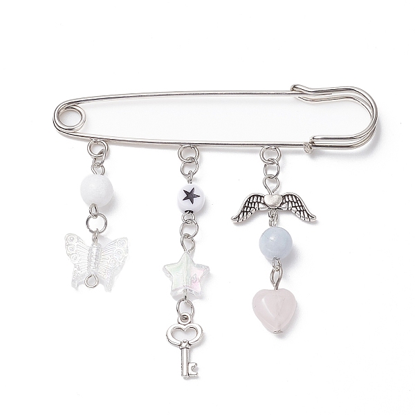 PandaHall Natural Mixed Gemstone & Acrylic Butterfly & Wing Charms Safety Pin Brooch, Alloy Lapel Pin for Sweater Clasps Pant Waist Extender...
PandaHall Natural Mixed Gemstone & Acrylic Butterfly & Wing Charms Safety Pin Brooch, Alloy Lapel Pin for Sweater Clasps Pant Waist Extender...