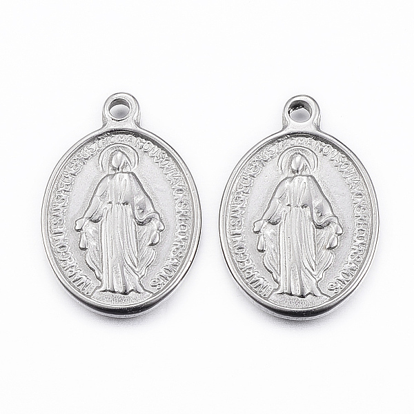 PandaHall 304 Stainless Steel Pendants, Oval with Virgin Mary, Stainless Steel Color, 19.5x13.5x2.5mm, Hole: 1.5mm 304 Stainless Steel Oval
PandaHall 304 Stainless Steel Pendants, Oval with Virgin Mary, Stainless Steel Color, 19.5x13.5x2.5mm, Hole: 1.5mm 304 Stainless Steel Oval