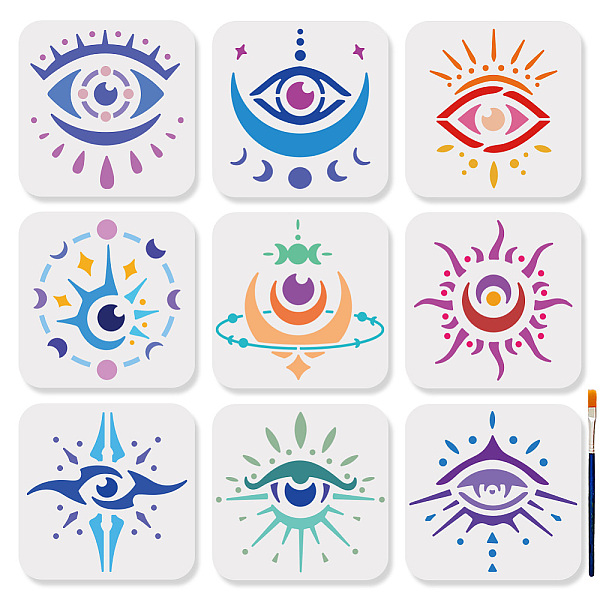 PandaHall MAYJOYDIY US 1 Set PET Hollow Out Drawing Painting Stencils, with 1Pc Art Paint Brushes, for DIY Scrapbook, Photo Album, Eye...
PandaHall MAYJOYDIY US 1 Set PET Hollow Out Drawing Painting Stencils, with 1Pc Art Paint Brushes, for DIY Scrapbook, Photo Album, Eye...
