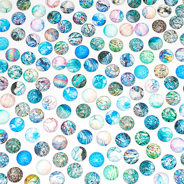 PandaHall Glass Cabochons, Ocean & Marble Pattern, Half Round/Dome, Mixed Patterns, 25mm, 70pcs/bag, 2 bags/box Glass Half Round
PandaHall Glass Cabochons, Ocean & Marble Pattern, Half Round/Dome, Mixed Patterns, 25mm, 70pcs/bag, 2 bags/box Glass Half Round