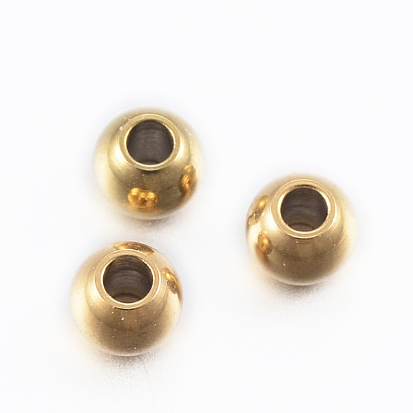PandaHall Ion Plating(IP) 304 Stainless Steel Beads, Round, Golden, 3x2.5mm, Hole: 1.1mm 304 Stainless Steel Round
PandaHall Ion Plating(IP) 304 Stainless Steel Beads, Round, Golden, 3x2.5mm, Hole: 1.1mm 304 Stainless Steel Round