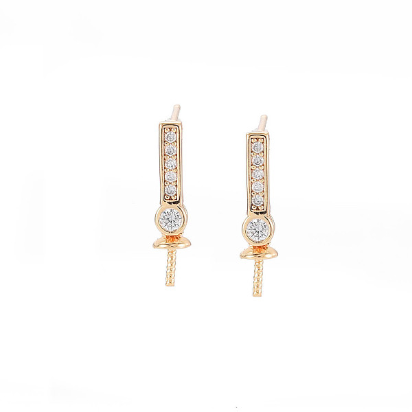 PandaHall Brass Micro Pave Clear Cubic Zirconia Stud Earring Findings, for Half Drilled Beads, Nickel Free, Rectangle, Real 18K Gold Plated...
PandaHall Brass Micro Pave Clear Cubic Zirconia Stud Earring Findings, for Half Drilled Beads, Nickel Free, Rectangle, Real 18K Gold Plated...