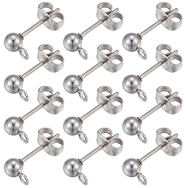 PandaHall SUNNYCLUE 40Pcs 304 Stainless Steel Ball Post Stud Earring Findings, with Horizontal Loop and 316 Surgical Stainless Steel Pin...
PandaHall SUNNYCLUE 40Pcs 304 Stainless Steel Ball Post Stud Earring Findings, with Horizontal Loop and 316 Surgical Stainless Steel Pin...