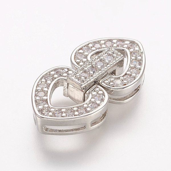 PandaHall Brass Micro Pave Cubic Zirconia Fold Over Clasps, Heart, Platinum, 23x10x3.5mm, Hole: 1mm Brass+Cubic Zirconia
PandaHall Brass Micro Pave Cubic Zirconia Fold Over Clasps, Heart, Platinum, 23x10x3.5mm, Hole: 1mm Brass+Cubic Zirconia
