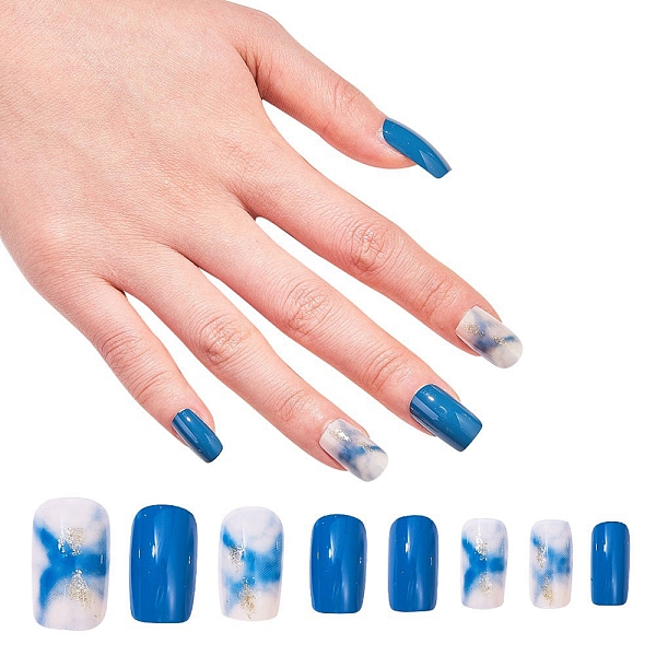 PandaHall Nail Art Sets, with 24pcs Plastic Nail Tips, 24pcs Double Side Jelly Nail Glue , Steel Blue, 14.5~23x7~14mm, about 24pcs/set...
PandaHall Nail Art Sets, with 24pcs Plastic Nail Tips, 24pcs Double Side Jelly Nail Glue , Steel Blue, 14.5~23x7~14mm, about 24pcs/set...