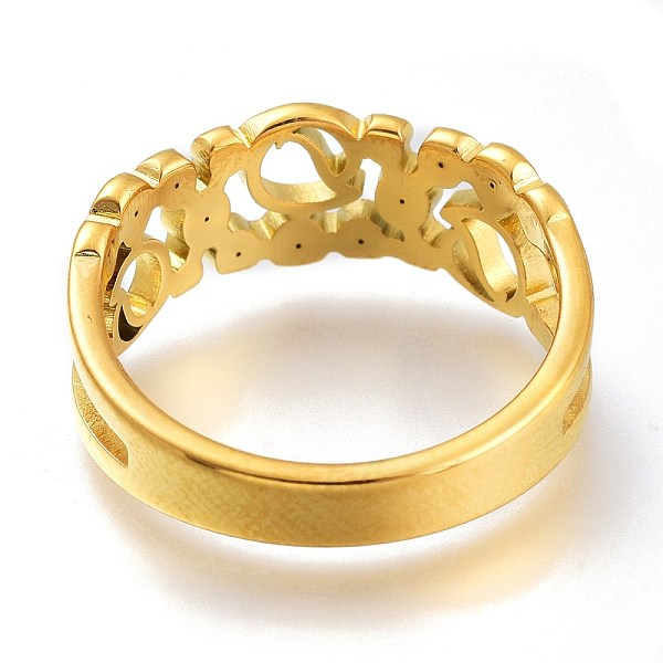 PandaHall 304 Stainless Steel Finger Rings, with Clear Cubic Zirconia, Wide Band Rings, Hollow, Golden, US Size 7, Inner Diameter: 17mm...
PandaHall 304 Stainless Steel Finger Rings, with Clear Cubic Zirconia, Wide Band Rings, Hollow, Golden, US Size 7, Inner Diameter: 17mm...