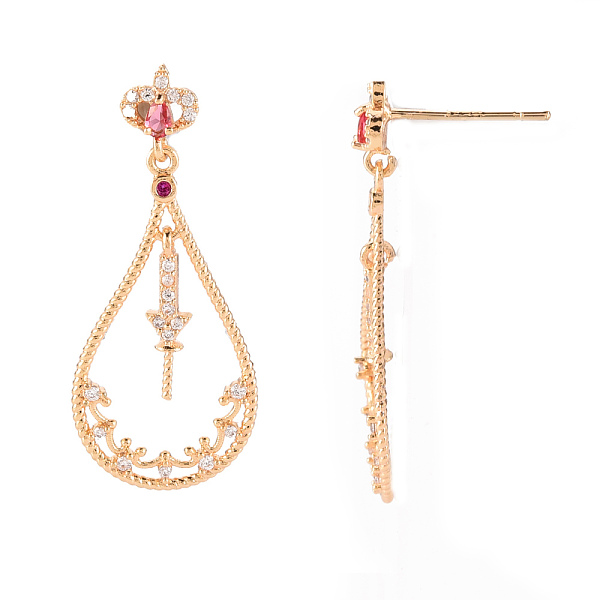 PandaHall Brass Micro Pave Clear Cubic Zirconia Stud Earrings Findings, for Half Drilled Bead, Nickel Free, Teardrop, Real 18K Gold Plated...
PandaHall Brass Micro Pave Clear Cubic Zirconia Stud Earrings Findings, for Half Drilled Bead, Nickel Free, Teardrop, Real 18K Gold Plated...