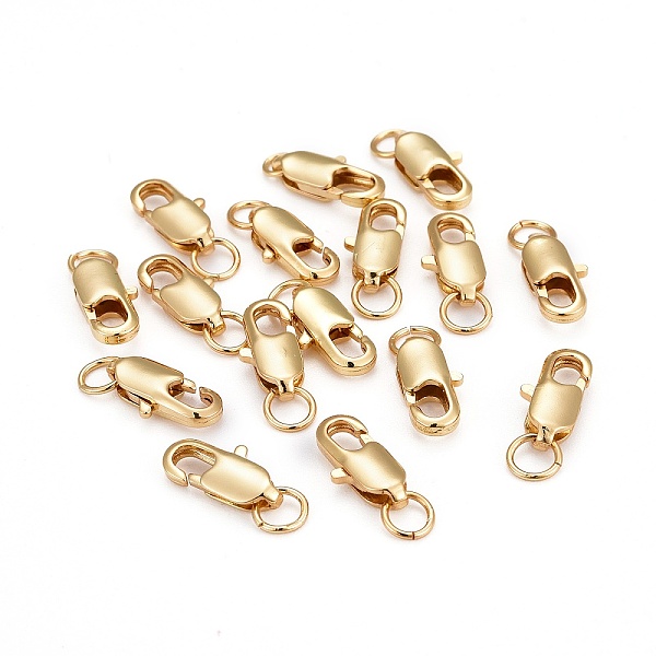 PandaHall Rack Plating Brass Lobster Claw Clasps with Jump Rings, Cadmium Free & Nickel Free & Lead Free, Real 18K Gold Plated, 10.5x5mm...
PandaHall Rack Plating Brass Lobster Claw Clasps with Jump Rings, Cadmium Free & Nickel Free & Lead Free, Real 18K Gold Plated, 10.5x5mm...