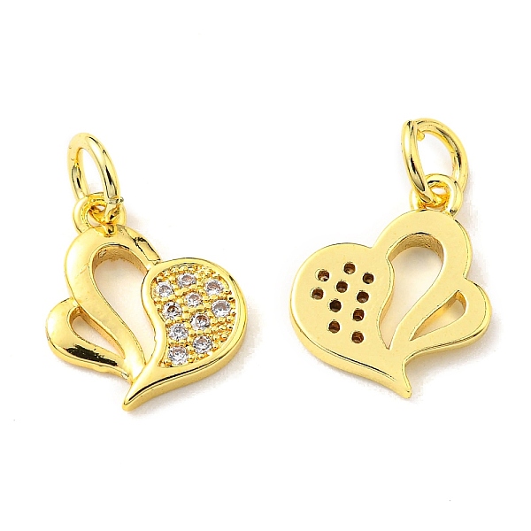 PandaHall Rack Plating Brass Micro Pave Cubic Zirconia Charms, with Jump Ring, Heart, Real 18K Gold Plated, 12x10.5x1.6mm, Hole: 3.2mm..., Clear
PandaHall Rack Plating Brass Micro Pave Cubic Zirconia Charms, with Jump Ring, Heart, Real 18K Gold Plated, 12x10.5x1.6mm, Hole: 3.2mm..., Clear