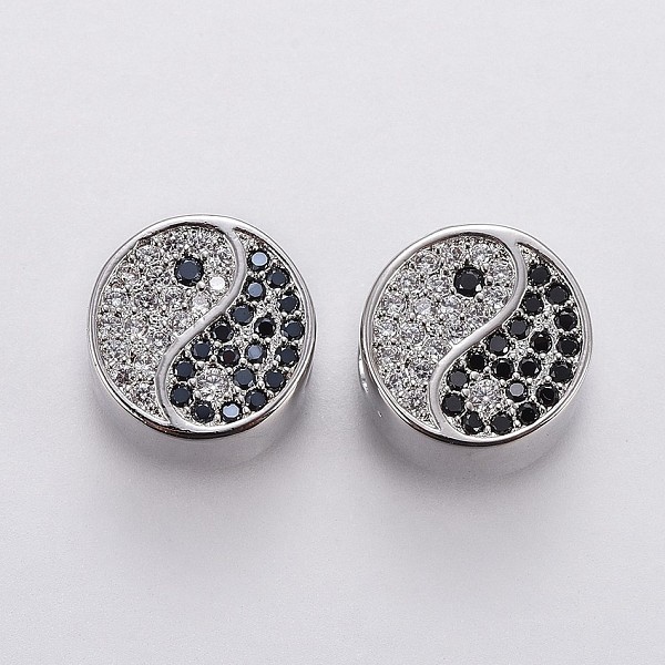 PandaHall Brass Micro Pave Cubic Zirconia European Beads, Large Hole Beads, Eight Diagrams, Clear & Black, Platinum, 11x7mm, Hole: 4mm..., Multicolor
PandaHall Brass Micro Pave Cubic Zirconia European Beads, Large Hole Beads, Eight Diagrams, Clear & Black, Platinum, 11x7mm, Hole: 4mm..., Multicolor