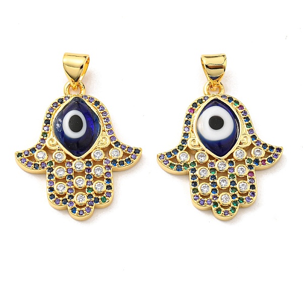 PandaHall Brass Cubic Zirconia Pendants, with Lampwork, Real 18K Gold Plated, Hamsa Hand Charm, Marine Blue, 24x20.5x4mm, Hole: 5x3.5mm...
PandaHall Brass Cubic Zirconia Pendants, with Lampwork, Real 18K Gold Plated, Hamsa Hand Charm, Marine Blue, 24x20.5x4mm, Hole: 5x3.5mm...