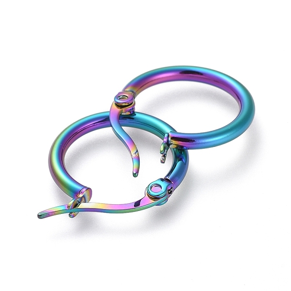 PandaHall 304 Stainless Steel Hoop Earrings, Hypoallergenic Earrings, Ring Shape, Rainbow Color, 12 Gauge, 17x2mm, pin: 0.7x1mm 304...
PandaHall 304 Stainless Steel Hoop Earrings, Hypoallergenic Earrings, Ring Shape, Rainbow Color, 12 Gauge, 17x2mm, pin: 0.7x1mm 304...
