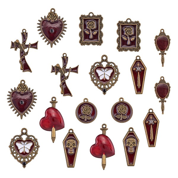 PandaHall 18Pcs 9 Style Halloween Alloy Rhinestone Pendants, with Enamel, for DIY Necklace Bracelet Earring Accessories, Heart with...
PandaHall 18Pcs 9 Style Halloween Alloy Rhinestone Pendants, with Enamel, for DIY Necklace Bracelet Earring Accessories, Heart with...