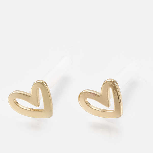 PandaHall Brass Stud Earrings, Real 18K Gold Plated, with Raw(Unplated) Silver Pins and Plastic Protector, Heart, 7.5x9mm, Pin: 0.7mm Brass...
PandaHall Brass Stud Earrings, Real 18K Gold Plated, with Raw(Unplated) Silver Pins and Plastic Protector, Heart, 7.5x9mm, Pin: 0.7mm Brass...