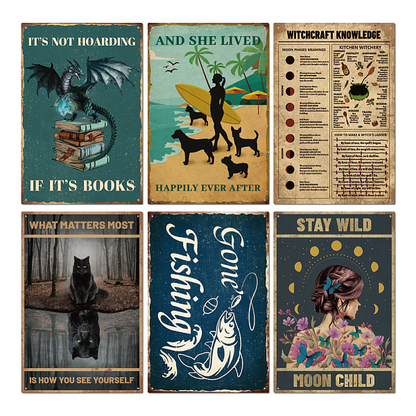 PandaHall SUPERDANT 6Pcs 6 Style Vintage Metal Tin Sign, Iron Wall Decor for Bars, Restaurants, Cafes Pubs, Rectangle, Mixed Shapes...
PandaHall SUPERDANT 6Pcs 6 Style Vintage Metal Tin Sign, Iron Wall Decor for Bars, Restaurants, Cafes Pubs, Rectangle, Mixed Shapes...