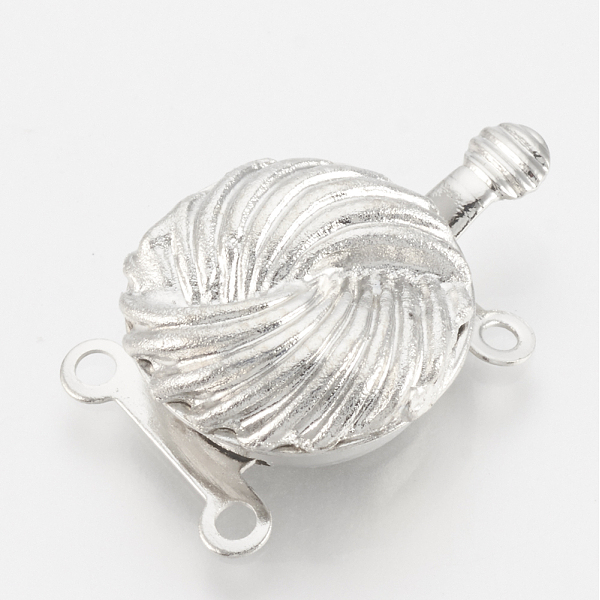 PandaHall Brass Box Clasps, Flat Round with Flower, Platinum, 20x13.5x6mm, Hole: 1mm Brass Flat Round
PandaHall Brass Box Clasps, Flat Round with Flower, Platinum, 20x13.5x6mm, Hole: 1mm Brass Flat Round