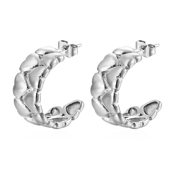 PandaHall 304 Stainless Steel Heart Stud Earrings, Half Hoop Earrings, Stainless Steel Color, 20x9mm 304 Stainless Steel Heart
PandaHall 304 Stainless Steel Heart Stud Earrings, Half Hoop Earrings, Stainless Steel Color, 20x9mm 304 Stainless Steel Heart
