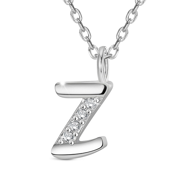 PandaHall SHEGRACE Rhodium Plated 925 Sterling Silver Initial Pendant Necklaces, with Grade AAA Cubic Zirconia and Cable Chains, Platinum..., Clear
PandaHall SHEGRACE Rhodium Plated 925 Sterling Silver Initial Pendant Necklaces, with Grade AAA Cubic Zirconia and Cable Chains, Platinum..., Clear