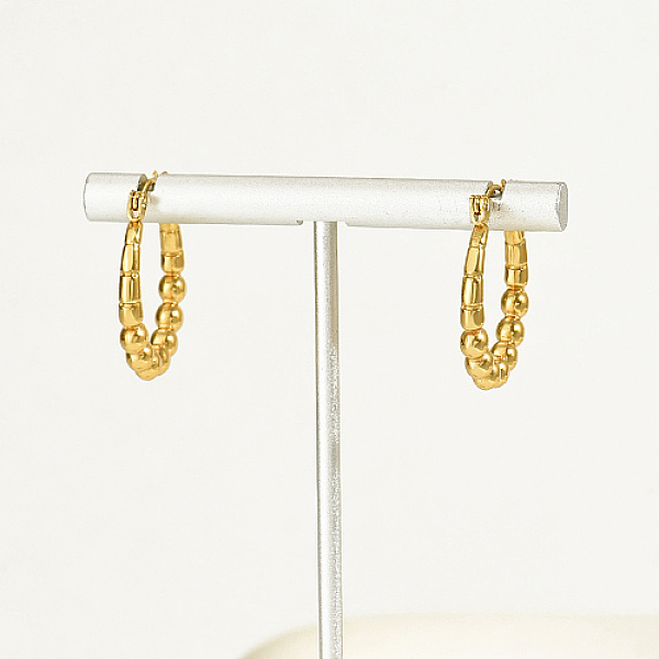 PandaHall 304 Stainless Steel Hoop Earrings, Ring with Round Ball Beaded, Golden, 25x22mm 304 Stainless Steel Ring
PandaHall 304 Stainless Steel Hoop Earrings, Ring with Round Ball Beaded, Golden, 25x22mm 304 Stainless Steel Ring