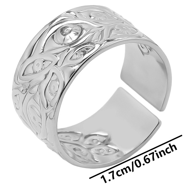 PandaHall Minimalist Evil Eye 304 Stainless Steel Cuff Rings, Wide Band Open Rings Stainless Steel Evil Eye
PandaHall Minimalist Evil Eye 304 Stainless Steel Cuff Rings, Wide Band Open Rings Stainless Steel Evil Eye