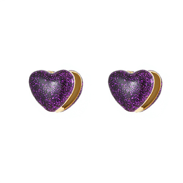 PandaHall Heart Shape Golden 304 Stainless Steel Hoop Earrings, with Enamel, Purple, 14.3x16.3mm 304 Stainless Steel Heart Purple
PandaHall Heart Shape Golden 304 Stainless Steel Hoop Earrings, with Enamel, Purple, 14.3x16.3mm 304 Stainless Steel Heart Purple