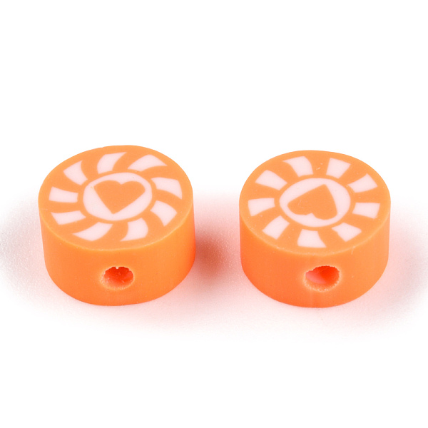 PandaHall Handmade Polymer Clay Beads, Flat Round with Heart & Sun, Coral, 9~10x5mm, Hole: 1.6mm Polymer Clay Heart Red
PandaHall Handmade Polymer Clay Beads, Flat Round with Heart & Sun, Coral, 9~10x5mm, Hole: 1.6mm Polymer Clay Heart Red
