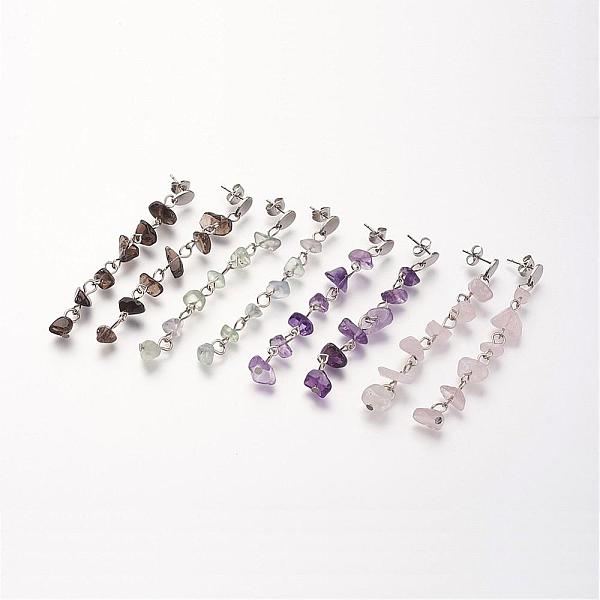 PandaHall Chip Gemstone Dangle Stud Earrings, with 304 Stainless Steel Teardrop Ear Stud Components, Mixed Color, 62mm, pin: 0.8mm Mixed..., Multicolor
PandaHall Chip Gemstone Dangle Stud Earrings, with 304 Stainless Steel Teardrop Ear Stud Components, Mixed Color, 62mm, pin: 0.8mm Mixed..., Multicolor