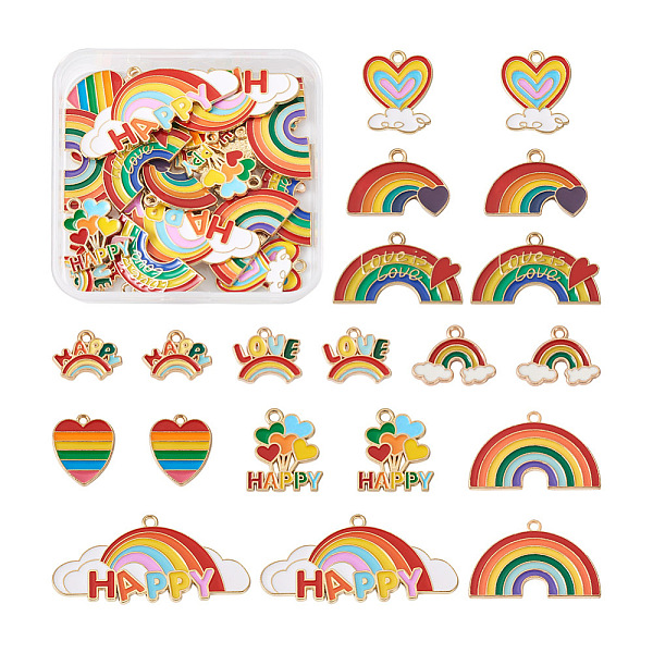 PandaHall Jewelry 40Pcs 10 Style Zinc Alloy Enamel Pendants, Light Gold, Rainbow, Mixed Color, 11.5~21x15~47.5x1~1.5mm, Hole: 1.4~2mm..., Multicolor
PandaHall Jewelry 40Pcs 10 Style Zinc Alloy Enamel Pendants, Light Gold, Rainbow, Mixed Color, 11.5~21x15~47.5x1~1.5mm, Hole: 1.4~2mm..., Multicolor