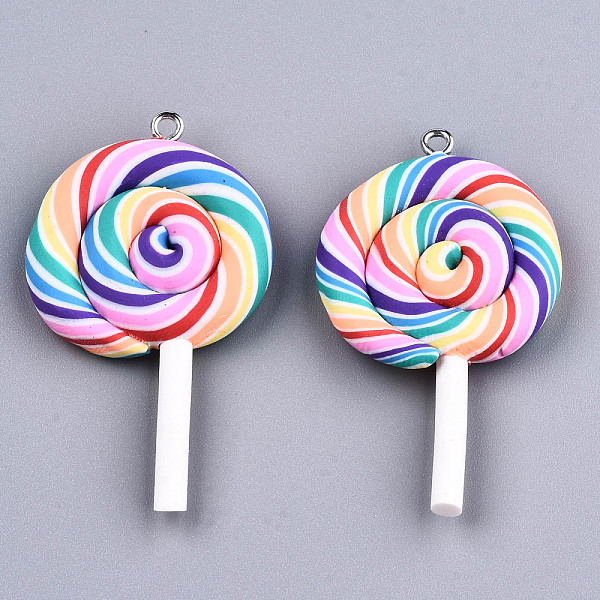PandaHall Handmade Polymer Clay Charms, with Platinum Tone Iron Findings, for Christmas, Lollipop, Colorful, 47.5~53x27~28x7mm, Hole: 2mm...
PandaHall Handmade Polymer Clay Charms, with Platinum Tone Iron Findings, for Christmas, Lollipop, Colorful, 47.5~53x27~28x7mm, Hole: 2mm...