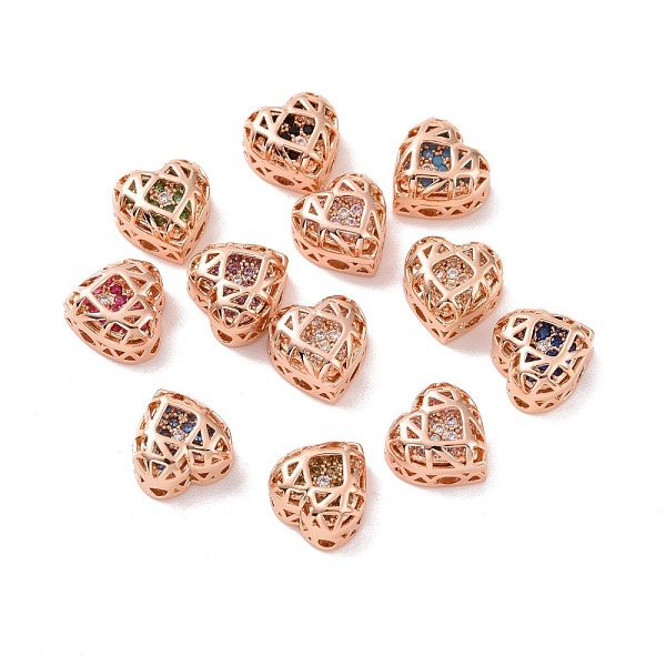 PandaHall Eco-friendly Brass Cubic Zirconia Multi-Strand Links, Nickel Free, Cadmium Free & Lead Free, Heart, Rose Gold, Mixed Color..., Multicolor
PandaHall Eco-friendly Brass Cubic Zirconia Multi-Strand Links, Nickel Free, Cadmium Free & Lead Free, Heart, Rose Gold, Mixed Color..., Multicolor