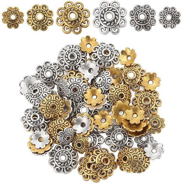PandaHall SUNNYCLUE 240Pcs 6 Styles Tibetan Style Alloy Bead Caps, Multi-Petal, Flower, Antique Silver & Antique Golden, 8~12x2~3mm, Hole...
PandaHall SUNNYCLUE 240Pcs 6 Styles Tibetan Style Alloy Bead Caps, Multi-Petal, Flower, Antique Silver & Antique Golden, 8~12x2~3mm, Hole...