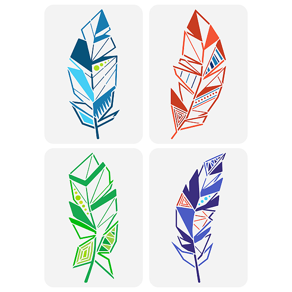 PandaHall 4Pcs 4 Styles PET Hollow Out Drawing Painting Stencils, for DIY Scrapbook, Photo Album, Feather Pattern, 297x210mm, 1pc/style...
PandaHall 4Pcs 4 Styles PET Hollow Out Drawing Painting Stencils, for DIY Scrapbook, Photo Album, Feather Pattern, 297x210mm, 1pc/style...