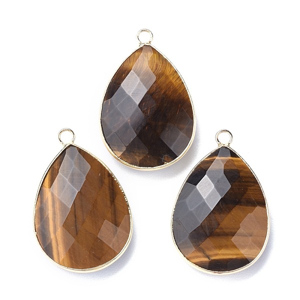 PandaHall Faceted Natural Tiger Eye Pendants, with Light Gold Plated Brass Edge and Loop, Teardrop, 28.5~29.5x19~20x7mm, Hole: 1.2mm Tiger...
PandaHall Faceted Natural Tiger Eye Pendants, with Light Gold Plated Brass Edge and Loop, Teardrop, 28.5~29.5x19~20x7mm, Hole: 1.2mm Tiger...