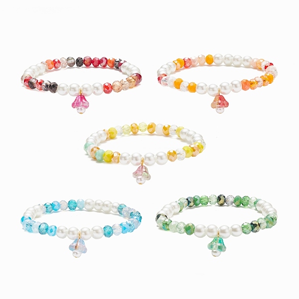 PandaHall Glass Pearl & Flower Beaded Stretch Bracelet with Bell Charm for Women, Mixed Color, Inner Diameter: 2 inch(5.2cm) Glass..., Multicolor
PandaHall Glass Pearl & Flower Beaded Stretch Bracelet with Bell Charm for Women, Mixed Color, Inner Diameter: 2 inch(5.2cm) Glass..., Multicolor