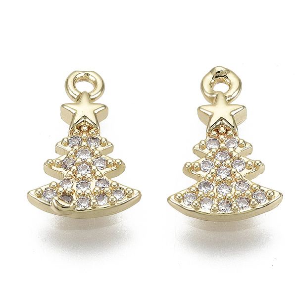 PandaHall Brass Micro Pave Clear Cubic Zirconia Charms, Nickel Free, Christmas Trees, Real 18K Gold Plated, 12x8x2mm, Hole: 1.2mm...
PandaHall Brass Micro Pave Clear Cubic Zirconia Charms, Nickel Free, Christmas Trees, Real 18K Gold Plated, 12x8x2mm, Hole: 1.2mm...
