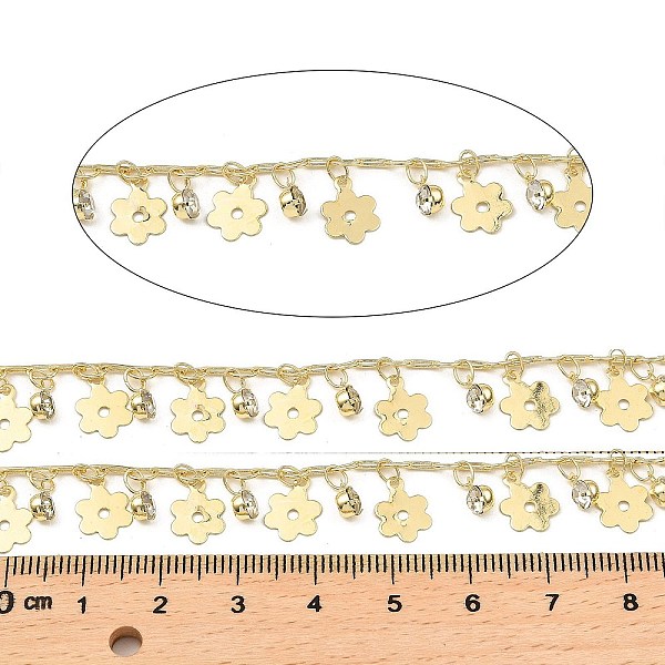 PandaHall Rack Plating Brass Flower Link Chains, with Clear Glass Charms, Long-Lasting Plated, Soldered, with Spool, Light Gold, flower...
PandaHall Rack Plating Brass Flower Link Chains, with Clear Glass Charms, Long-Lasting Plated, Soldered, with Spool, Light Gold, flower...