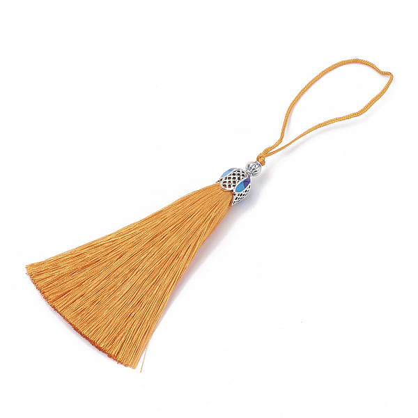 PandaHall Nylon Tassel Big Pendant Decorations, with Enamel and Alloy Findings, Platinum, Orange, 80~84x10.5~11mm Nylon Orange
PandaHall Nylon Tassel Big Pendant Decorations, with Enamel and Alloy Findings, Platinum, Orange, 80~84x10.5~11mm Nylon Orange