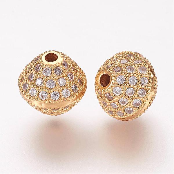 PandaHall Brass Micro Pave Cubic Zirconia Beads, Bicone, Clear, Golden, 10x10mm, Hole: 2mm Brass+Cubic Zirconia Bicone Clear
PandaHall Brass Micro Pave Cubic Zirconia Beads, Bicone, Clear, Golden, 10x10mm, Hole: 2mm Brass+Cubic Zirconia Bicone Clear