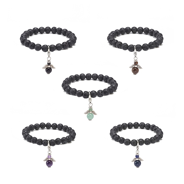 PandaHall Natural Lava Rock & Gemstone Stretch Bracelet with Alloy Fairy Charms, Essential Oil Gemstone Jewelry for Women, Inner Diameter...
PandaHall Natural Lava Rock & Gemstone Stretch Bracelet with Alloy Fairy Charms, Essential Oil Gemstone Jewelry for Women, Inner Diameter...