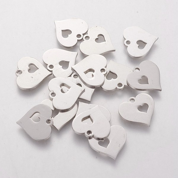 PandaHall 304 Stainless Steel Charms, Stamping Blank Tag, Heart with Heart, Stainless Steel Color, 12.5x12.5x1.2mm, Hole: 1mm 304 Stainless...
PandaHall 304 Stainless Steel Charms, Stamping Blank Tag, Heart with Heart, Stainless Steel Color, 12.5x12.5x1.2mm, Hole: 1mm 304 Stainless...