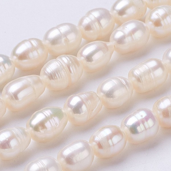 PandaHall Natural Cultured Freshwater Pearl Beads Strands, Oval, Seashell Color, 6~7x5mm, Hole: 0.5mm, about 48pcs/strand, 13.2 inch Pearl...
PandaHall Natural Cultured Freshwater Pearl Beads Strands, Oval, Seashell Color, 6~7x5mm, Hole: 0.5mm, about 48pcs/strand, 13.2 inch Pearl...