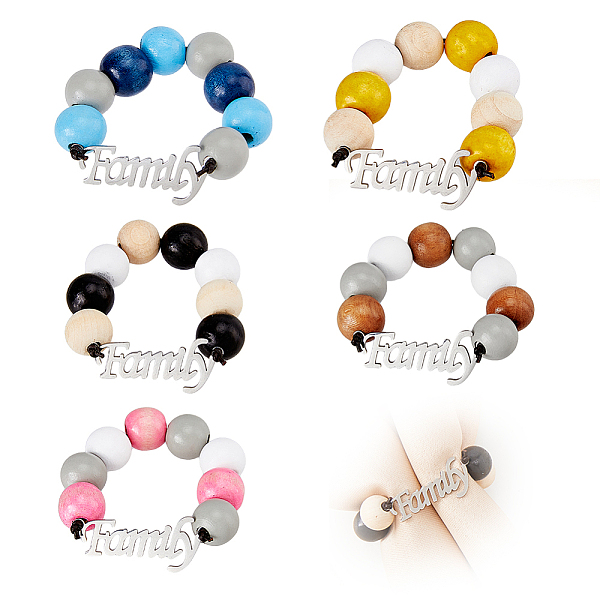 PandaHall SUPERFINDINGS 5Pcs 5 Colors Wooden Beads Napkin Rings Handmade Napkin Holder Rings with Letter Tag Napkin Holder Ornaments Word..., Multicolor
PandaHall SUPERFINDINGS 5Pcs 5 Colors Wooden Beads Napkin Rings Handmade Napkin Holder Rings with Letter Tag Napkin Holder Ornaments Word..., Multicolor