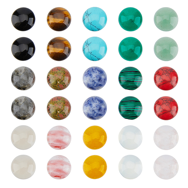 PandaHall SUPERFINDINGS 30Pcs 15 Style Natural & Synthetic Mixed Gemstone Cabochons, Half Round/Dome, Mixed Dyed and Undyed, 14x5mm...
PandaHall SUPERFINDINGS 30Pcs 15 Style Natural & Synthetic Mixed Gemstone Cabochons, Half Round/Dome, Mixed Dyed and Undyed, 14x5mm...