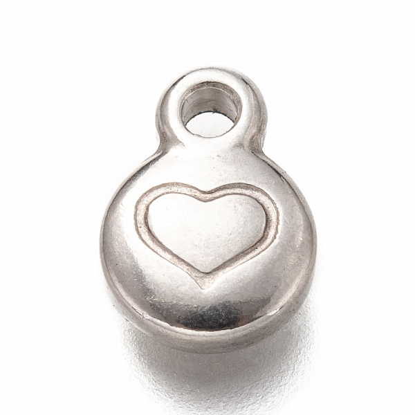 PandaHall 304 Stainless Steel Charms, Flat Round with Heart, Stainless Steel Color, 11.5x8x3mm, Hole: 2mm 304 Stainless Steel Flat Round
PandaHall 304 Stainless Steel Charms, Flat Round with Heart, Stainless Steel Color, 11.5x8x3mm, Hole: 2mm 304 Stainless Steel Flat Round