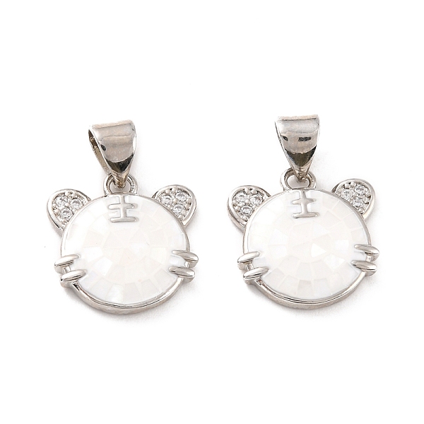 PandaHall Natural Shell Charms, with Clear Cubic Zirconia and Brass Findings, Long-Lasting Plated, Tiger, Platinum, 13.5x13.5x3mm, Hole..., White
PandaHall Natural Shell Charms, with Clear Cubic Zirconia and Brass Findings, Long-Lasting Plated, Tiger, Platinum, 13.5x13.5x3mm, Hole..., White