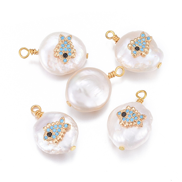 PandaHall Natural Cultured Freshwater Pearl Pendants, with Brass Micro Pave Cubic Zirconia Findings, Nuggets with Fish, Golden, Deep Sky..., Blue
PandaHall Natural Cultured Freshwater Pearl Pendants, with Brass Micro Pave Cubic Zirconia Findings, Nuggets with Fish, Golden, Deep Sky..., Blue