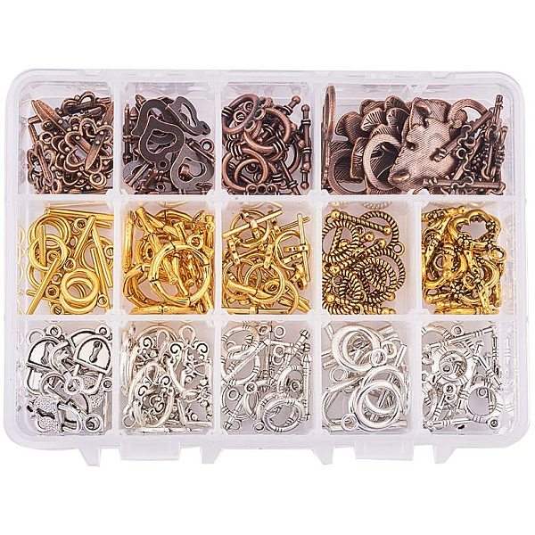 PandaHall 112 Sets 14 Style Tibetan Alloy Bar and Ring Toggle Clasps Connectors for Jewelry Making, 3 Colors Alloy Others
PandaHall 112 Sets 14 Style Tibetan Alloy Bar and Ring Toggle Clasps Connectors for Jewelry Making, 3 Colors Alloy Others